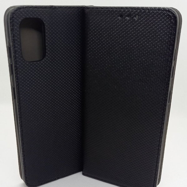 Handytasche Samsung A41 geeignet Book Case geriffelt schwarz