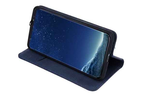 Handytasche Samsung A41 geeignet aus Genuine Leather Navy Blue