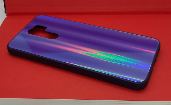 Handyhülle Back Cover passend für Xiaomi Redmi 9 mit Magic Glas Polareffekt blau