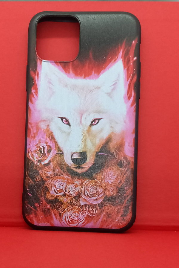 Back Cover Hülle Silikon Case passend für iPhone 11 Pro White Wolf