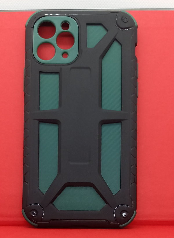 iPhone 11 Pro geeignete Hülle Silikon Case 2in1 schwarzgrün