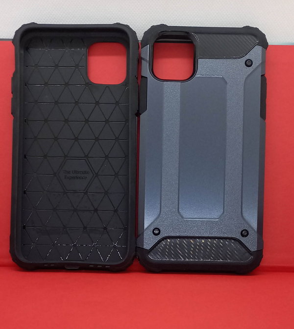 iPhone 11 Pro Max geeignete Hülle Back Cover 2in1 grau