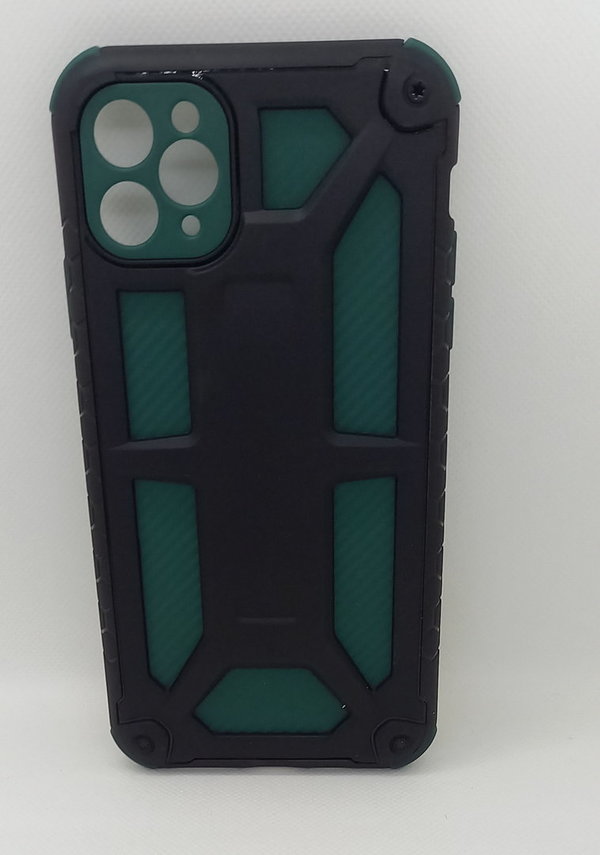 iPhone 11 Pro Max geeignete Hülle Silikon Case 2in1 schwarzdunkelgrün