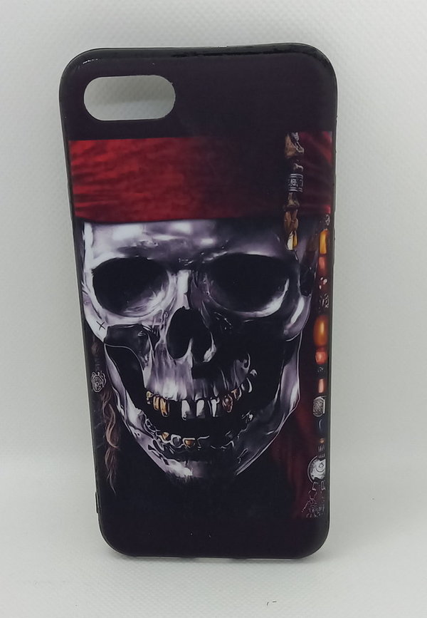 iPhone 8 geeignete Hülle Back Cover Silikon Case Motivhülle Pirat Skull
