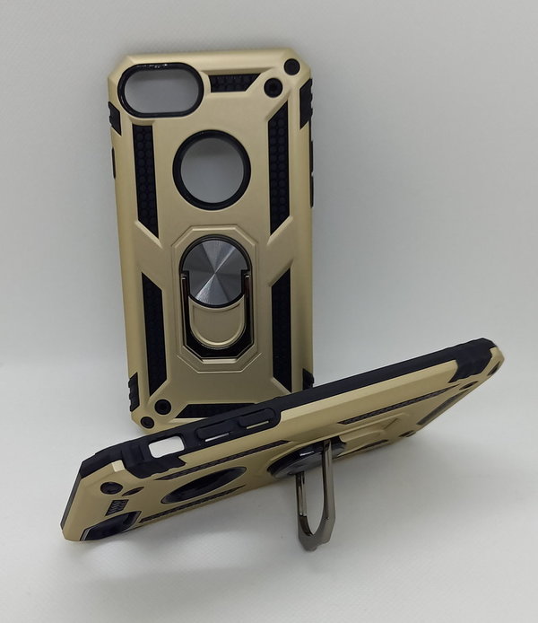 iPhone 8 geeignete Hülle Outdoor Case mit magnetischer Ringhalterung goldfarben