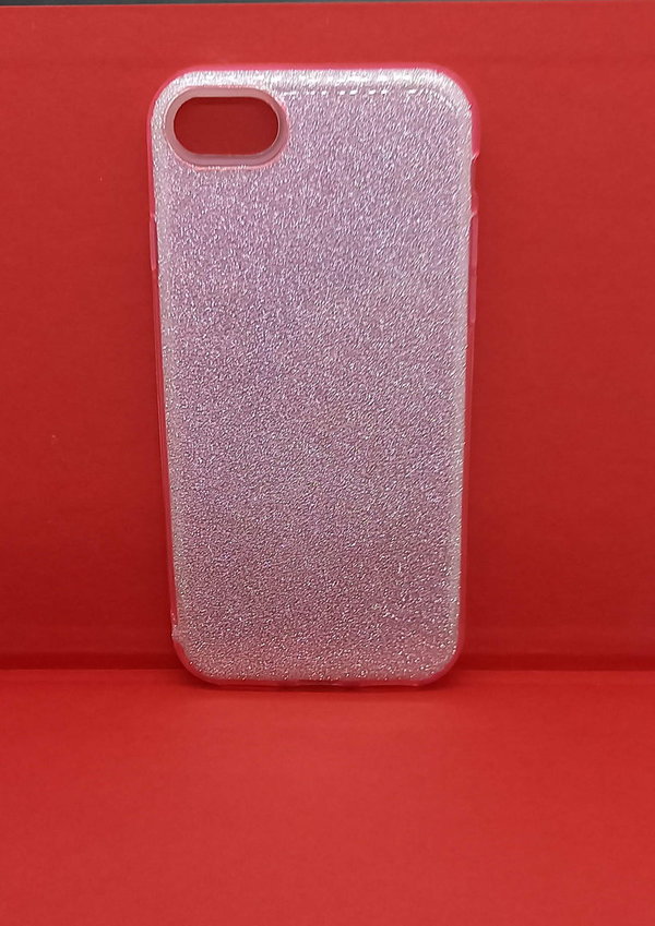 iPhone 8 geeignete Hülle Silikon Case mit Glitzereffekt rosa