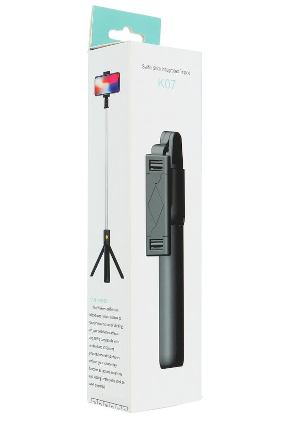 Universal Selfie Stick Tripod K07 Bluetooth und Fernbedienung schwarz