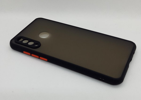 Handyhülle Huawei P30 Lite geeignet Back Cover Hard Case schwarz orange