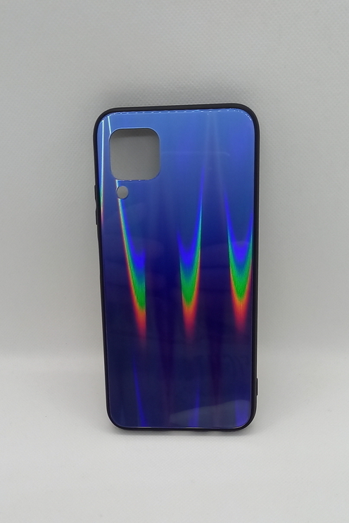 Huawei P40 Lite geeignete Hülle Back Cover mit Magic Glas Polareffekt blau