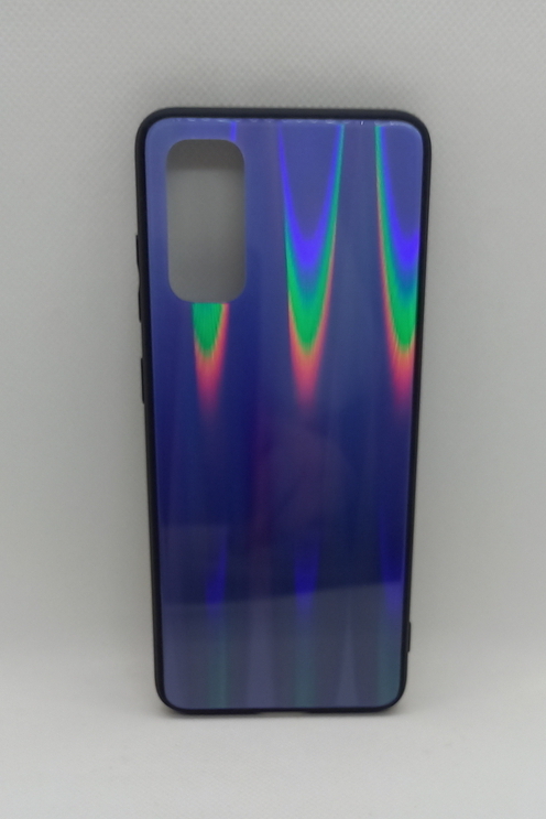Handyhülle Samsung S20 geeignet Back Cover mit Magic Glas Polareffekt blau