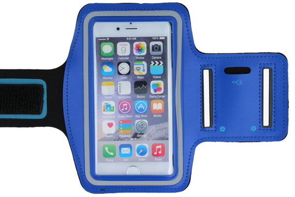 Sportarmband für Handy bis 6 Zoll Bildschirmgröße blau