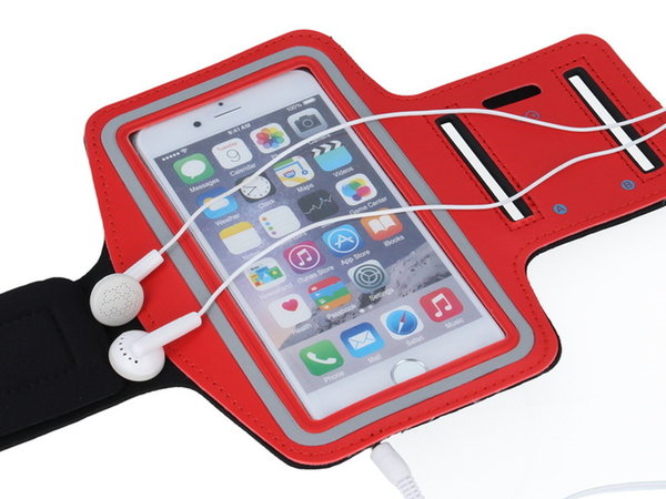 Sportarmband für Handy bis 6 Zoll Bildschirmgröße rot