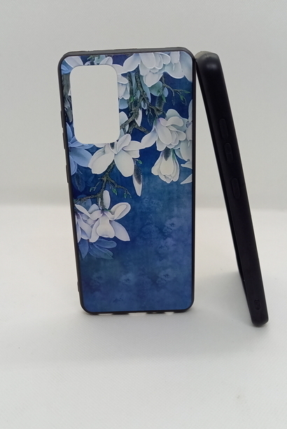 Handyhülle für Samsung A52 geeignet Back Cover mit 3D Druck Motiv Flower Blue