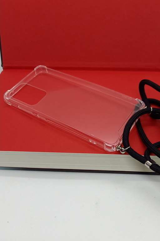 Handyhülle für Samsung A52 geeignet transparent mit Kordel schwarz