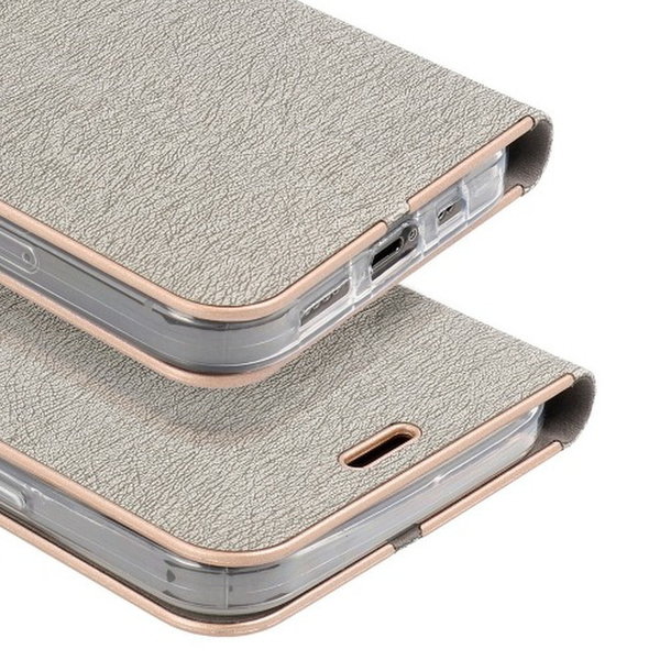 Handytasche für Samsung A52 geeignet Luna Book Gold grau