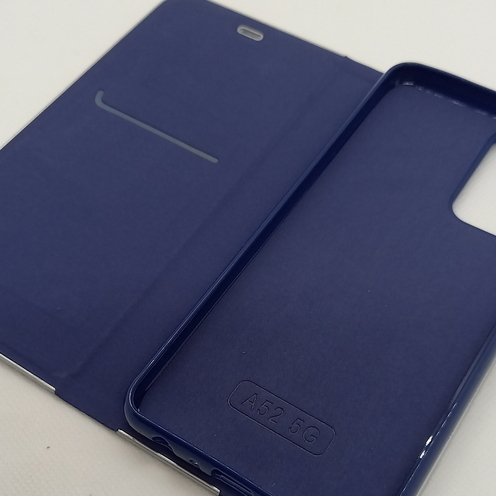 Handytasche für Samsung A52 geeignet Carbon-Look blau