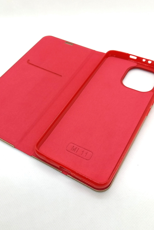 Handytasche Luna Book Gold rot passend für Xiaomi Mi 11