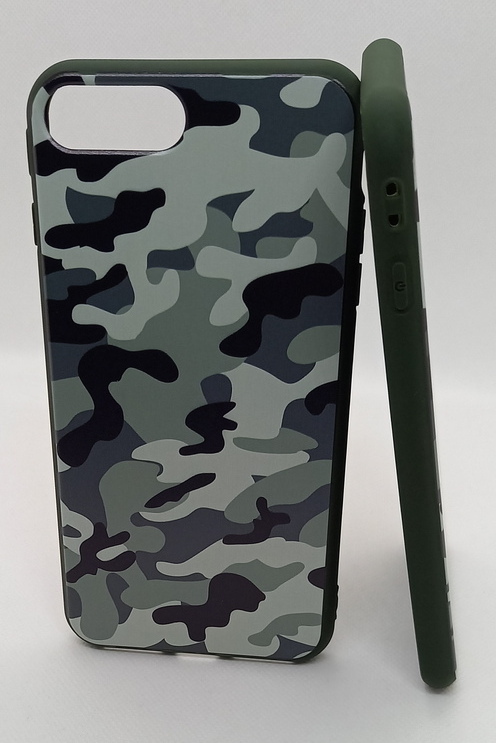 iPhone 7+ geeignete Hülle Silikon Case Motiv Camouflage