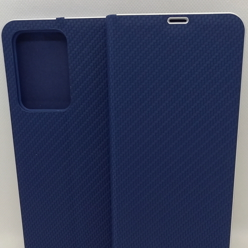 Handytasche Samsung S20 Ultra kompatibel Carbon Look Book Case blau