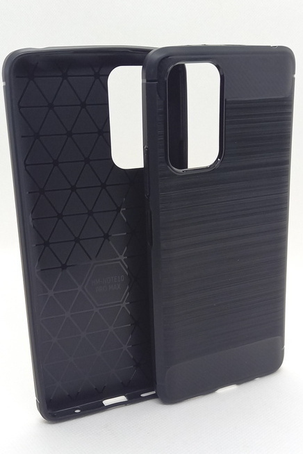 Xiaomi Redmi Note 10 Pro geeignete Hülle Silikon Case mit Carbon Muster schwarz