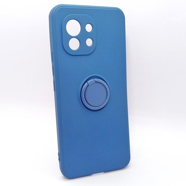 Xiaomi Mi 11 geeignete Hülle Soft Case mit Ring Halterung blau