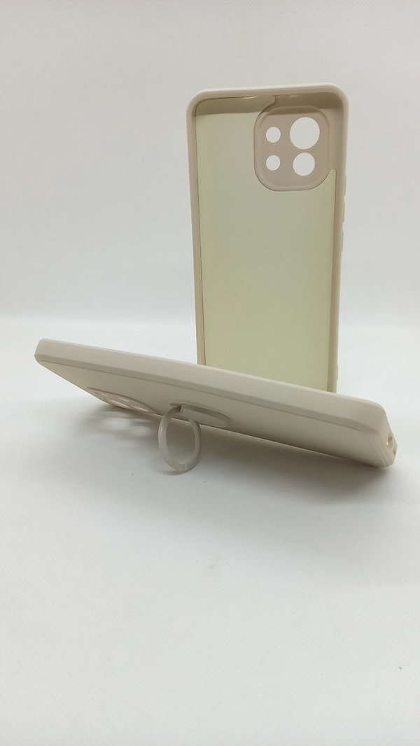 Handyhülle Soft Case Ring Halterung passend für Xiaomi Mi 11 grau