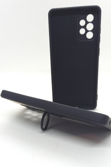 Samsung A72 geeignete Hülle Soft Case mit Ring Halterung schwarz