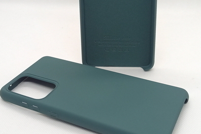 Handyhülle Silikon Case Soft Inlay passend für Samsung A72 5G dunkelgrün