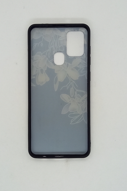 Samsung A21s geeignete Hülle Back Cover mit 3D Druck Motiv Flower Blue