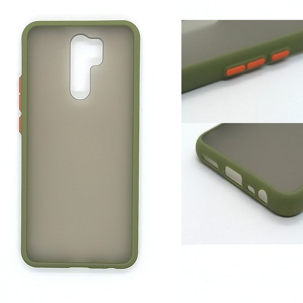 Xiaomi Redmi 9 geeignete Hülle Back Cover Hard Case grün orange