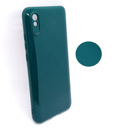Handyhülle Silikon Case Glitter Soft Inlay passend für Xiaomi Redmi 9A dunkelgrün
