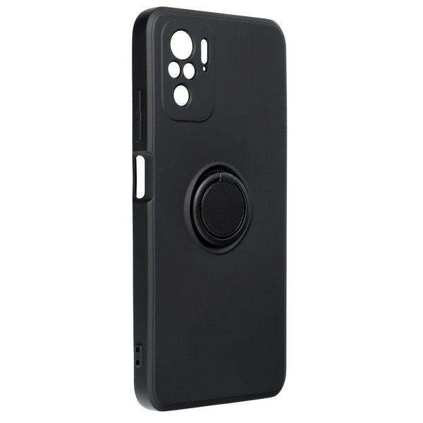 Xiaomi Redmi Note 10 geeignete Hülle Soft Case Ring Halterung schwarz