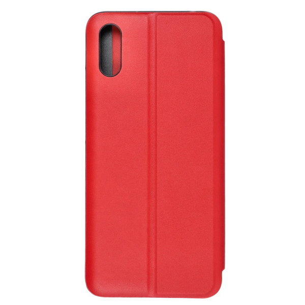 Xiaomi Redmi 9A geeignete Hülle aus Kunstleder Smart View Case rot