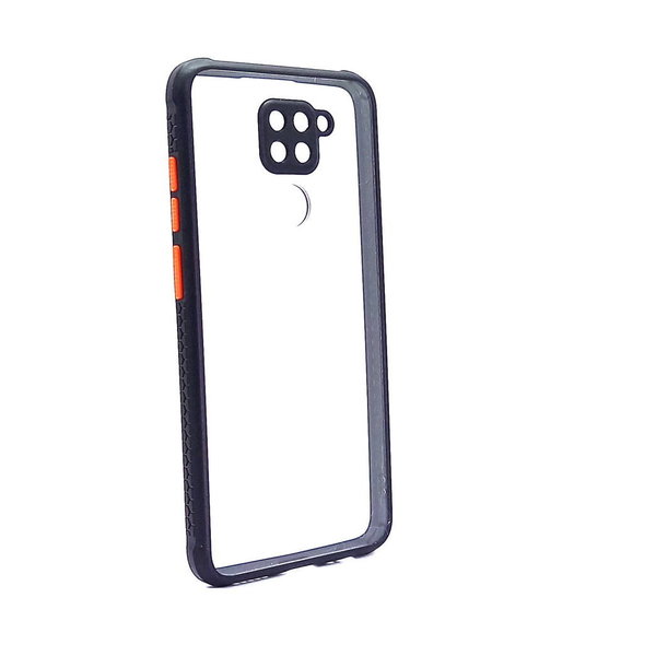 Xiaomi Redmi Note 9 geeignete Hülle Back Cover Hard Case schwarz orange