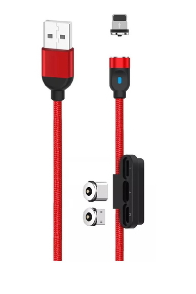 XO 3in1 USB Adapter Ladekabel magnetisch Lightning Type-C Micro