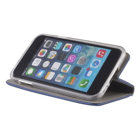 Handytasche für iPhone 13 mini geeignet Book Case geriffelt Navy Blue