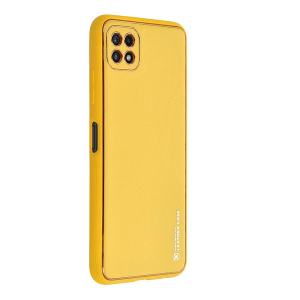Samsung A22 5G geeignete Hülle Kunstleder FORCELL Leather gelb