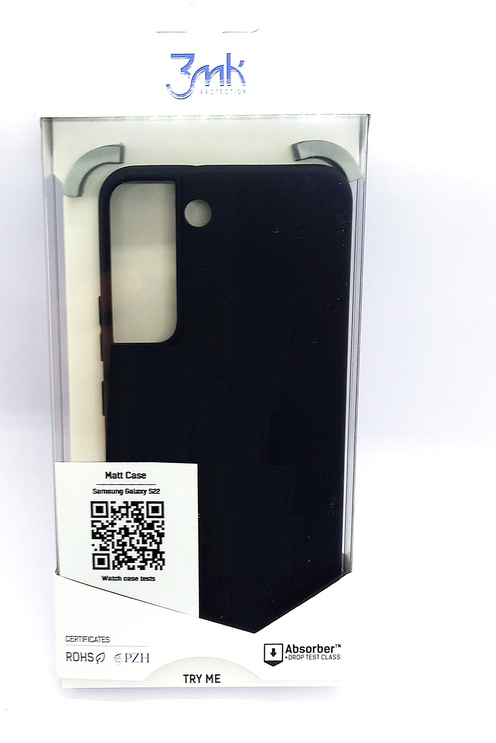 Samsung S22 geeignete Hülle 3mk Matt Case Silikon und TPU Black