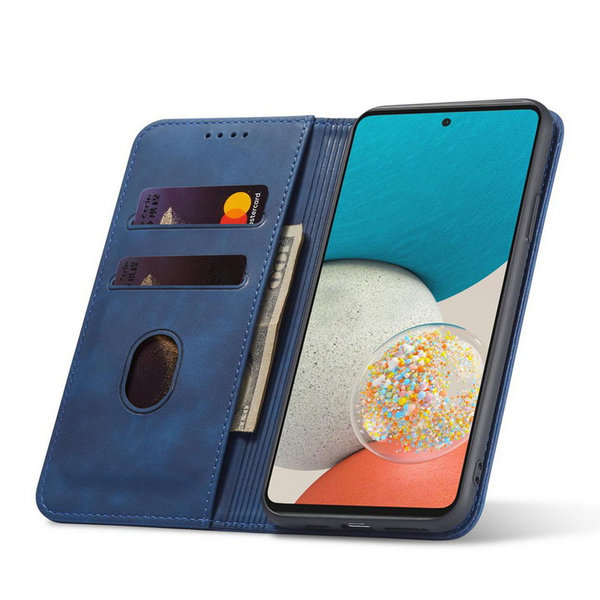 Samsung A53 geeignete Kunstleder Handytasche blau